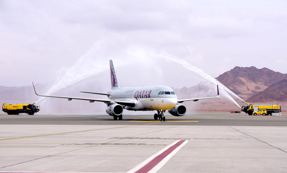 مطار العلا الدولي يستقبل أولى الرحلات القادمة من الدوحة على متن الخطوط الجوية القطرية